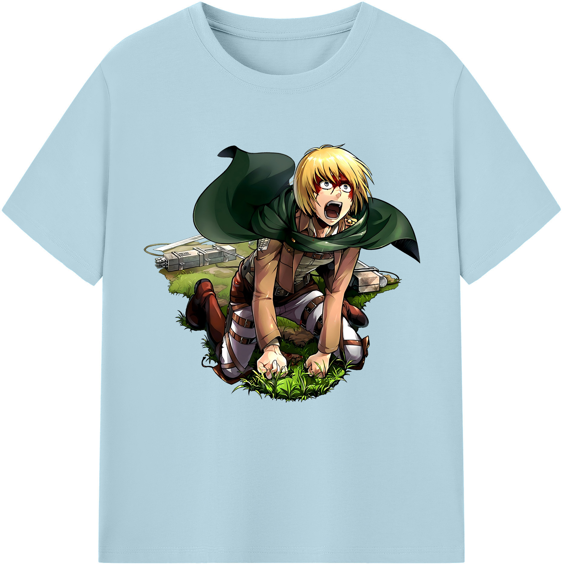 （画像用） 進撃の巨人 アルミン·アルレルト Attack on Titan Armin Arlert 綿100％半袖Tシャツ（フロントプリント）